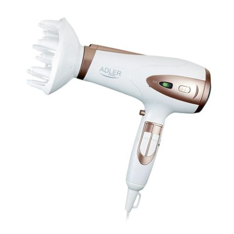 Suszarka Do Włosów Biała 2200W ION + dyfuzor ADLER AD 2248 Suszarka Do Włosów Biała 2200W ION + dyfuzor ADLER AD 2248