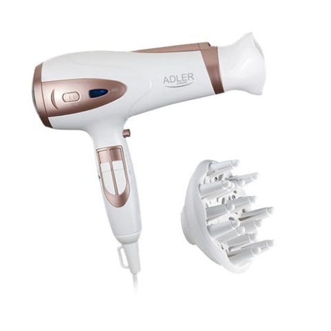 Suszarka Do Włosów Biała 2200W ION + dyfuzor ADLER AD 2248 Suszarka Do Włosów Biała 2200W ION + dyfuzor ADLER AD 2248