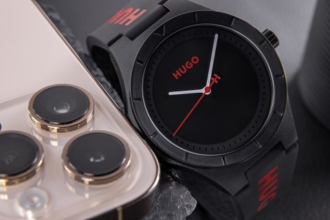 Zegarek Męski Hugo Lit For Him Black 1530343 + BOX Hugo Boss Zegarek Męski Hugo Lit For Him Black 1530343 + BOX Hugo Boss