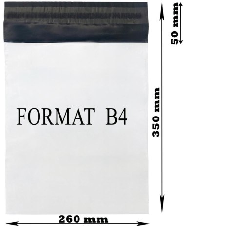 Foliopaki Kurierskie Białe B4 260x350mm - 1000 szt. Foliopaki Kurierskie Białe B4 260x350mm - 1000 szt.