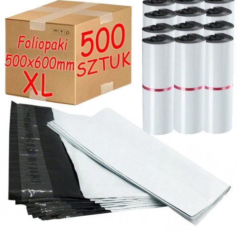 Foliopaki Kurierskie Białe XL 500x600mm - 500 szt. Foliopaki Kurierskie Białe XL 500x600mm - 500 szt.