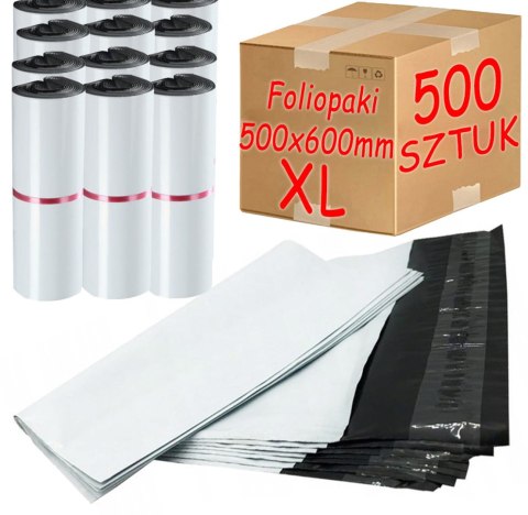 Foliopaki Kurierskie Białe XL 500x600mm - 500 szt. Foliopaki Kurierskie Białe XL 500x600mm - 500 szt.