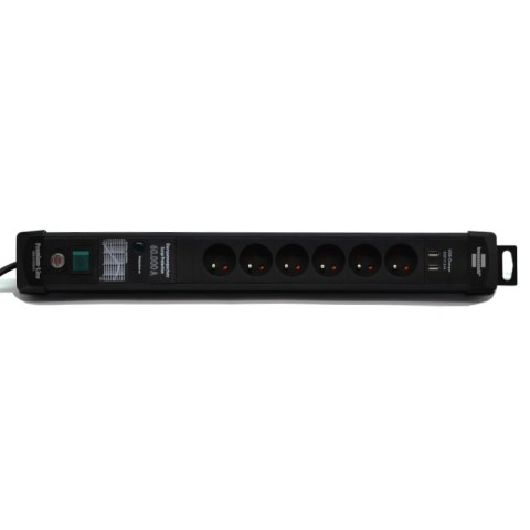 Listwa przeciwprzepięciowa Premium Line 2xUSB 6 gniazd 3m 60.000A czarna Brennensthul 1951164603 Listwa przeciwprzepięciowa Premium Line 2xUSB 6 gniazd 3m 60.000A czarna Brennensthul 1951164603