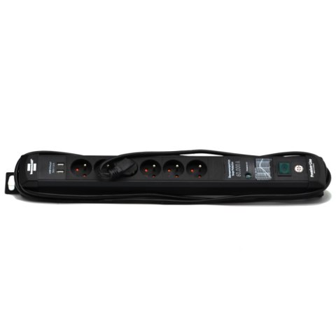 Listwa przeciwprzepięciowa Premium Line 2xUSB 6 gniazd 3m 60.000A czarna Brennensthul 1951164603 Listwa przeciwprzepięciowa Premium Line 2xUSB 6 gniazd 3m 60.000A czarna Brennensthul 1951164603