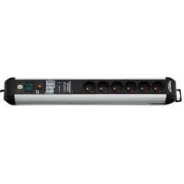 Listwa przeciwprzepięciowa Premium Protect line 6 gniazd 3m 60.000 czarno/srebrna Brennenstuhl 1391014600