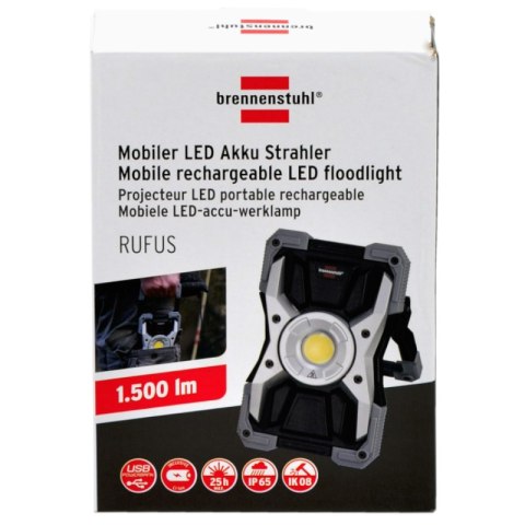 Reflektor akumulatorowy budowlany mobilny LED RUFUS 1500 MA, 1500lm, IP65 Brennenstuhl 1173100100 Reflektor akumulatorowy budowlany mobilny LED RUFUS 1500 MA, 1500lm, IP65 Brennenstuhl 1173100100