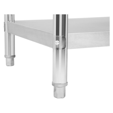 Stół do kuchni blat roboczy ze stali nierdzewnej z rantem i dolną półką 120x60cm Stół do kuchni blat roboczy ze stali nierdzewnej z rantem i dolną półką 120x60cm