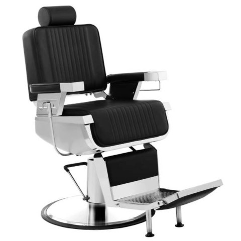 Profesjonalny fotel fryzjerski barberski z podnóżkiem obrotowy LUXURIA Physa czarny Profesjonalny fotel fryzjerski barberski z podnóżkiem obrotowy LUXURIA Physa czarny