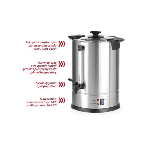 Zaparzacz perkolator do kawy i herbaty stalowy 950W 5L Zaparzacz perkolator do kawy i herbaty stalowy 950W 5L