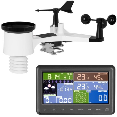 Bezprzewodowa stacja meteorologiczna pogodowa solarna LCD WiFi 100m Bezprzewodowa stacja meteorologiczna pogodowa solarna LCD WiFi 100m