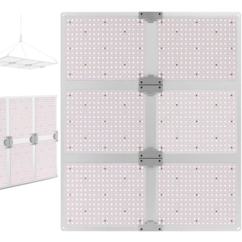 Lampa do uprawy wzrostu roślin pełne spektrum 72 x 60 cm 1404 LED 600 W srebrna Lampa do uprawy wzrostu roślin pełne spektrum 72 x 60 cm 1404 LED 600 W srebrna