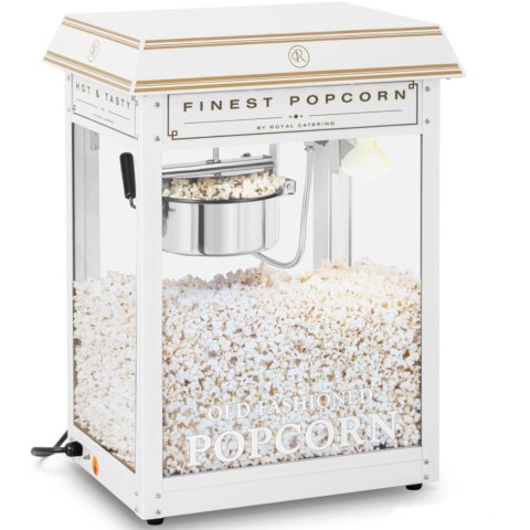 Maszyna automat urządzenie do prażenia popcornu retro TEFLON 1600 W 5-6 kg/h - biało-złota Maszyna automat urządzenie do prażenia popcornu retro TEFLON 1600 W 5-6 kg/h - biało-złota