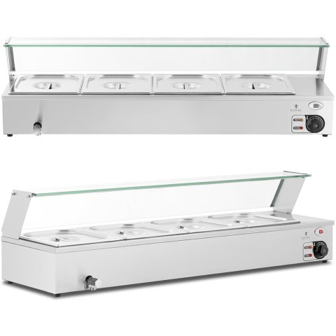 Bemar podgrzewacz do potraw bufet grzewczy z osłoną 4 x GN 1/2 2000 W Bemar podgrzewacz do potraw bufet grzewczy z osłoną 4 x GN 1/2 2000 W