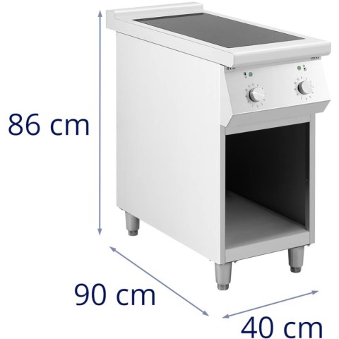 Kuchnia indukcyjna 2 palnikowa wolnostojąca na otwartej podstawie 400 V 8500 W Kuchnia indukcyjna 2 palnikowa wolnostojąca na otwartej podstawie 400 V 8500 W