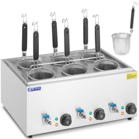 Makaroniarka warnik do gotowania makaronu z kranikami 6 koszy 3 x 6,5 l 3000 W Makaroniarka warnik do gotowania makaronu z kranikami 6 koszy 3 x 6,5 l 3000 W