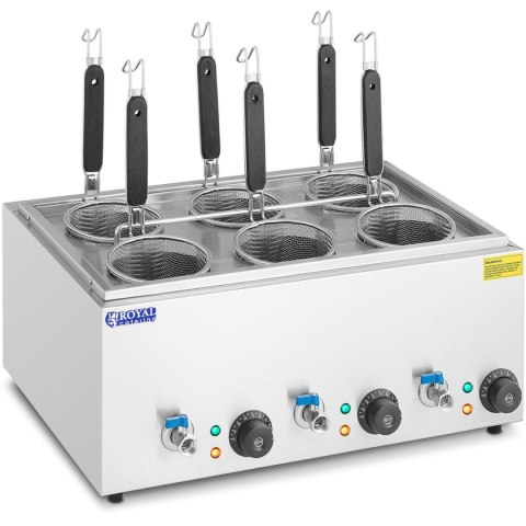 Makaroniarka warnik do gotowania makaronu z kranikami 6 koszy 3 x 6,5 l 3000 W Makaroniarka warnik do gotowania makaronu z kranikami 6 koszy 3 x 6,5 l 3000 W