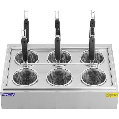 Makaroniarka warnik do gotowania makaronu z kranikami 6 koszy 3 x 6,5 l 3000 W Makaroniarka warnik do gotowania makaronu z kranikami 6 koszy 3 x 6,5 l 3000 W