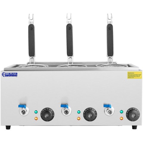Makaroniarka warnik do gotowania makaronu z kranikami 6 koszy 3 x 6,5 l 3000 W Makaroniarka warnik do gotowania makaronu z kranikami 6 koszy 3 x 6,5 l 3000 W