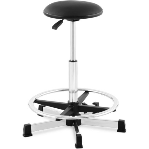 Taboret krzesło robocze warsztatowe z podnóżkiem 120 kg 530-800 mm czarne Taboret krzesło robocze warsztatowe z podnóżkiem 120 kg 530-800 mm czarne