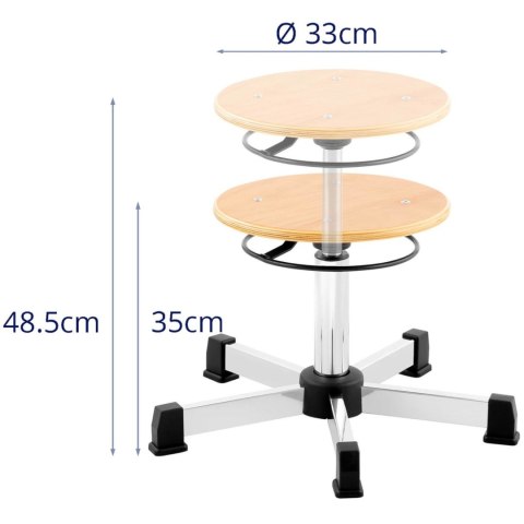 Taboret krzesło robocze warsztatowe ze sklejki CHROM do 120 kg 350-485 mm Taboret krzesło robocze warsztatowe ze sklejki CHROM do 120 kg 350-485 mm