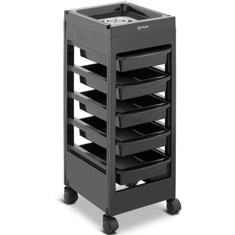 Wózek pomocnik fryzjerski z uchwytem na suszarkę 5 szuflad półka 495 x 284 mm Wózek pomocnik fryzjerski z uchwytem na suszarkę 5 szuflad półka 495 x 284 mm