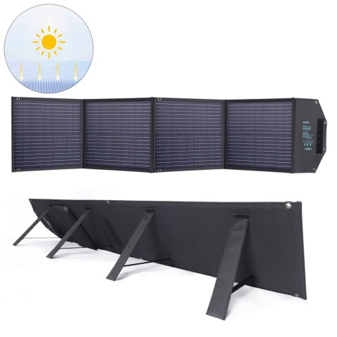 Ładowarka solarna słoneczna 100W składana USB-C 2xUSB PD QC czarna Ładowarka solarna słoneczna 100W składana USB-C 2xUSB PD QC czarna