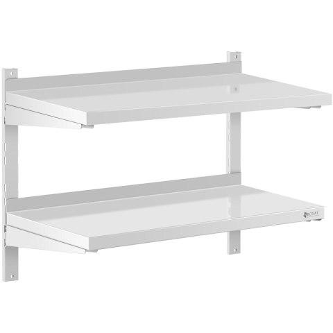 Półka ścienna wisząca gastronomiczna podwójna z regulacją STAL 80 x 40 cm Półka ścienna wisząca gastronomiczna podwójna z regulacją STAL 80 x 40 cm