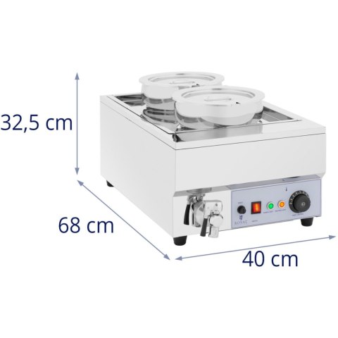 Bemar elektryczny podgrzewacz stacja do zupy fondue czekolady 1500 W 2 x 7 l Bemar elektryczny podgrzewacz stacja do zupy fondue czekolady 1500 W 2 x 7 l