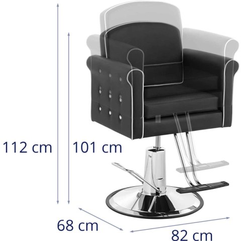 Fotel fryzjerski barberski kosmetyczny z podnóżkiem Physa TRING - czarny Fotel fryzjerski barberski kosmetyczny z podnóżkiem Physa TRING - czarny