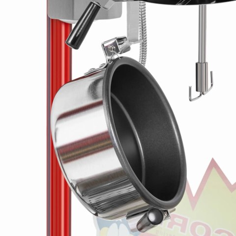 Maszyna urządzenie do prażenia popcornu retro TEFLON 1600 W 5-6 kg/h - czerwona Maszyna urządzenie do prażenia popcornu retro TEFLON 1600 W 5-6 kg/h - czerwona
