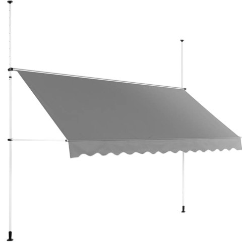 Markiza balkonowa tarasowa rozporowa zwijana ręcznie 350 x 120 cm - szara Markiza balkonowa tarasowa rozporowa zwijana ręcznie 350 x 120 cm - szara