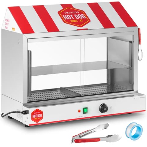 Podgrzewacz witryna grzewcza do hot dogów na 300 parówek 100 bułek 30 - 110 C 2400 W Podgrzewacz witryna grzewcza do hot dogów na 300 parówek 100 bułek 30 - 110 C 2400 W