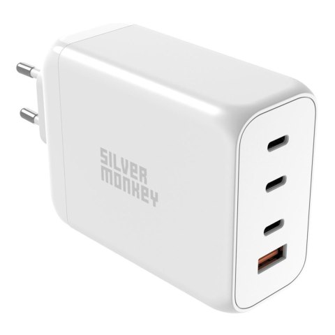 Mocna ładowarka GaN 200W 3xUSB-C PD USB-A QC 3.0 biała Mocna ładowarka GaN 200W 3xUSB-C PD USB-A QC 3.0 biała
