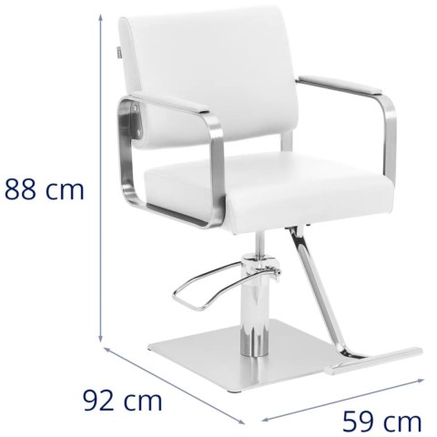 Fotel fryzjerski barberski kosmetyczny z podnóżkiem Physa OTLEY - biało srebrny Fotel fryzjerski barberski kosmetyczny z podnóżkiem Physa OTLEY - biało srebrny