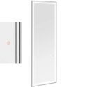 Konsola konsoleta fryzjerska lustro z oświetleniem LED prostokątne 180 x 70 cm - srebrne