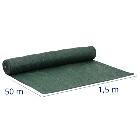 Siatka cieniująca maskująca do ogrodzenia HDPE 50 x 1.5 m 150 g/m2 - zestaw Siatka cieniująca maskująca do ogrodzenia HDPE 50 x 1.5 m 150 g/m2 - zestaw