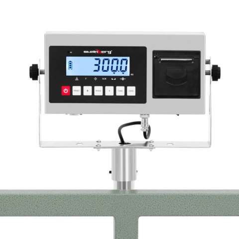 Waga platformowa z drukarką etykiet LCD 100 x 100 cm 300 kg / 20 g Waga platformowa z drukarką etykiet LCD 100 x 100 cm 300 kg / 20 g