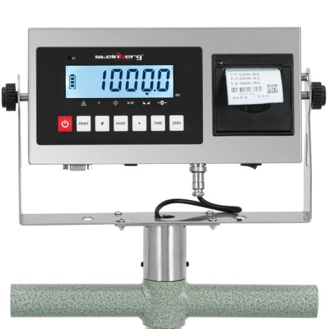 Waga platformowa z drukarką etykiet na kółkach LCD 60 x 80 cm 1000 kg / 200 g Waga platformowa z drukarką etykiet na kółkach LCD 60 x 80 cm 1000 kg / 200 g