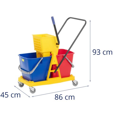 Wózek do sprzątania mycia podłóg 2 wiadra wyżymaczka 60 l Wózek do sprzątania mycia podłóg 2 wiadra wyżymaczka 60 l