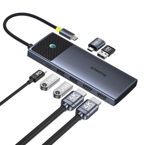 7w1 HUB Adapter Metal Gleam Series II USB-C PD100W / 2x USB-A / 2x HDMI 4K / USB-C 3.0 7w1 HUB Adapter Metal Gleam Series II USB-C PD100W / 2x USB-A / 2x HDMI 4K / USB-C 3.0
