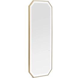 Konsola konsoleta fryzjerska lustro z oświetleniem LED ośmiokątne 180 x 70 cm - złote