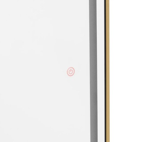 Konsola konsoleta fryzjerska lustro z oświetleniem LED ośmiokątne 180 x 70 cm - złote Konsola konsoleta fryzjerska lustro z oświetleniem LED ośmiokątne 180 x 70 cm - złote