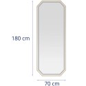Konsola konsoleta fryzjerska lustro z oświetleniem LED ośmiokątne 180 x 70 cm - złote