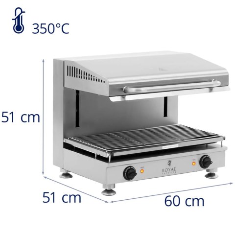 Opiekacz salamanader do zapiekanek pity z regulacją wysokości 60 cm 400 V 5000 W Opiekacz salamanader do zapiekanek pity z regulacją wysokości 60 cm 400 V 5000 W