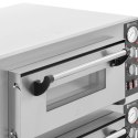 Piec do pizzy dwukomorowy z kamieniem szamotowym na 8 pizz śr. 25 cm 8400 W