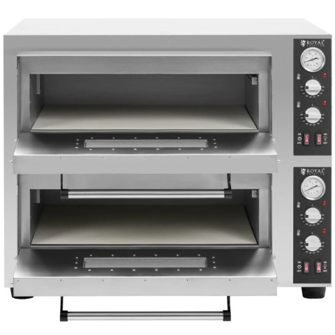 Piec do pizzy dwukomorowy z kamieniem szamotowym na 8 pizz śr. 30 cm 8400 W Piec do pizzy dwukomorowy z kamieniem szamotowym na 8 pizz śr. 30 cm 8400 W