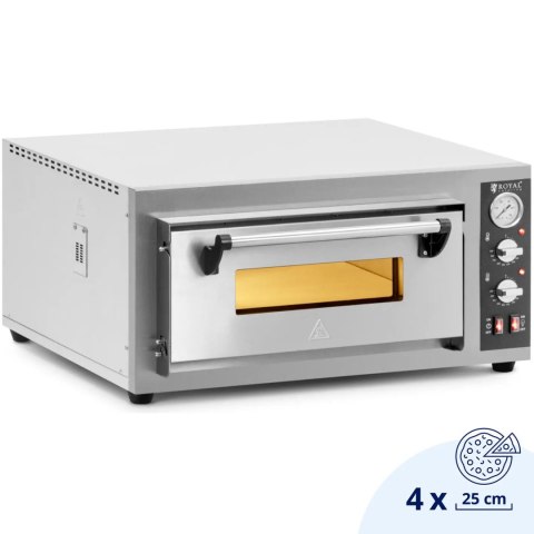 Piec do pizzy elektryczny z kamieniem szamotowym na 4 pizze śr. 25 cm 4200 W Piec do pizzy elektryczny z kamieniem szamotowym na 4 pizze śr. 25 cm 4200 W