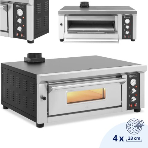 Piec do pizzy elektryczny z kamieniem szamotowym na 4 pizze śr. 33 cm 4200 W Piec do pizzy elektryczny z kamieniem szamotowym na 4 pizze śr. 33 cm 4200 W