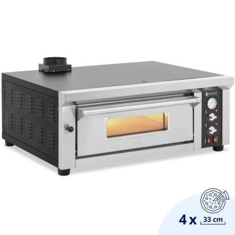 Piec do pizzy elektryczny z kamieniem szamotowym na 4 pizze śr. 33 cm 4200 W Piec do pizzy elektryczny z kamieniem szamotowym na 4 pizze śr. 33 cm 4200 W