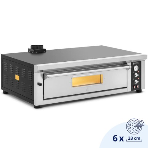 Piec do pizzy elektryczny z szamotem na 6 pizz śr. 33 cm 400 V 6600 W Piec do pizzy elektryczny z szamotem na 6 pizz śr. 33 cm 400 V 6600 W